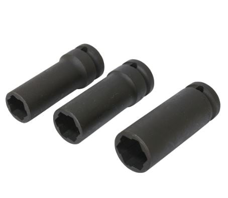SOCKET SET FOR DAMAGED BOLTS | LONG | 17/19/21 MM | 3 PCS. (EH2400)