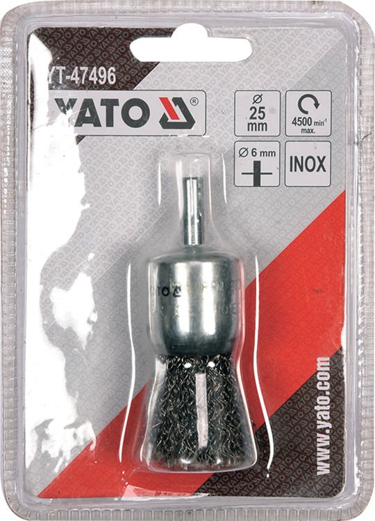 CUP BRUSH 25MM INOX FOR DRILL (YT-47496)