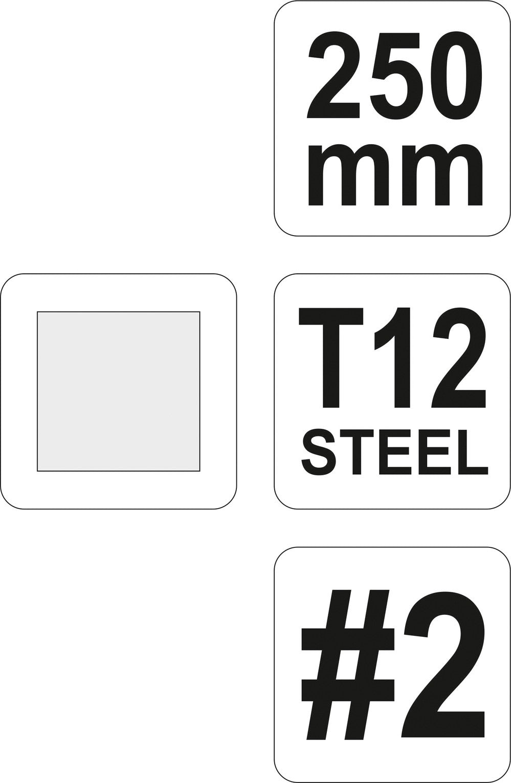 STEEL FILE 250MM #2 SQUARE (YT-6229)