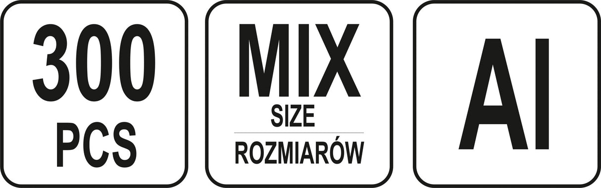 300 PCS M3-M10 MIX THRE ALU&STE RIV NUT (YT-36480)