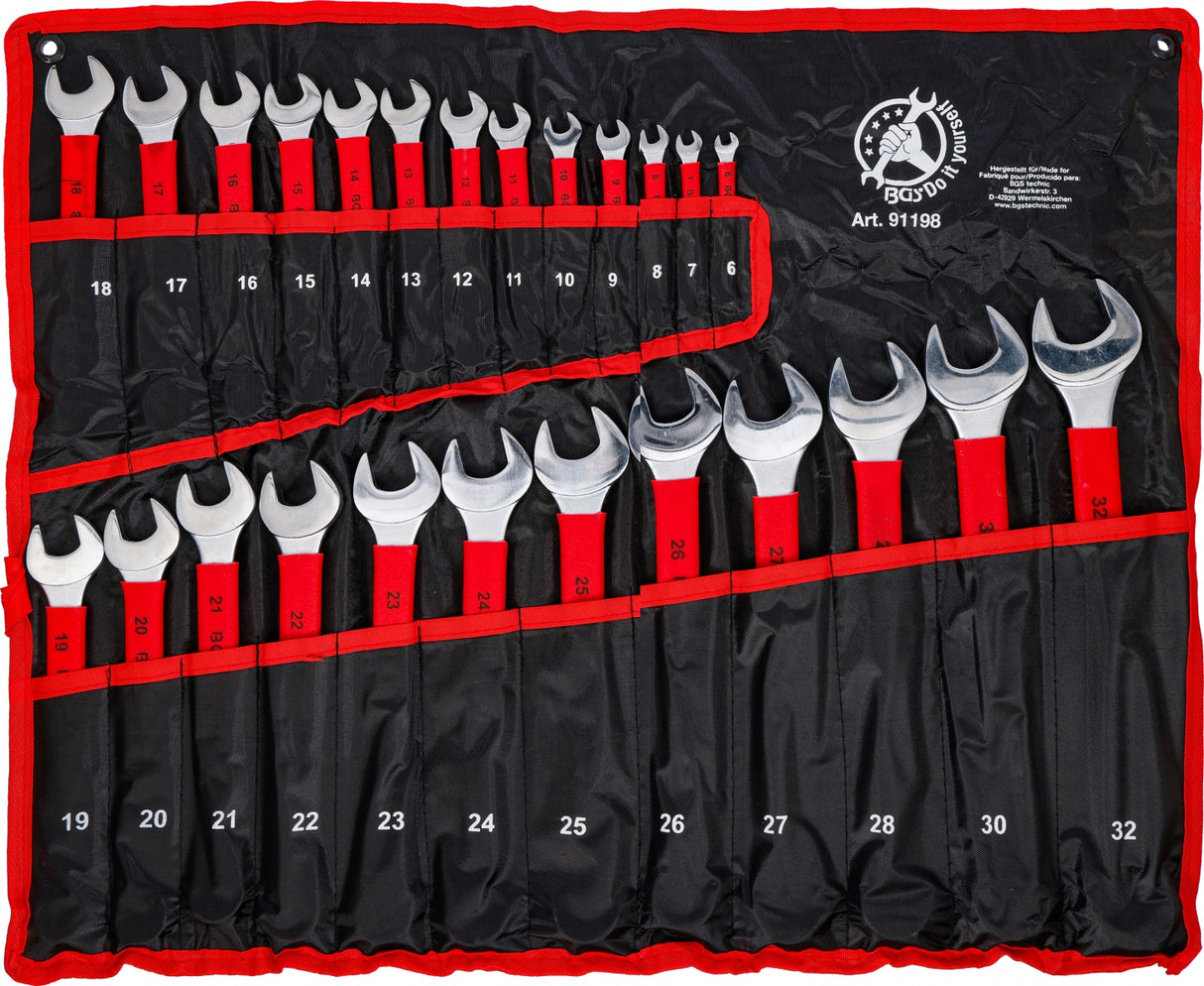 COMBINATION SPANNER SET | 6 - 32 MM | 25 PCS. | ANTI-SLIP HANDLES (91198)