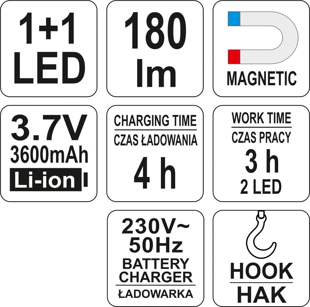 WORK LED LAMP 2IN1, MAGNET (YT-08502)