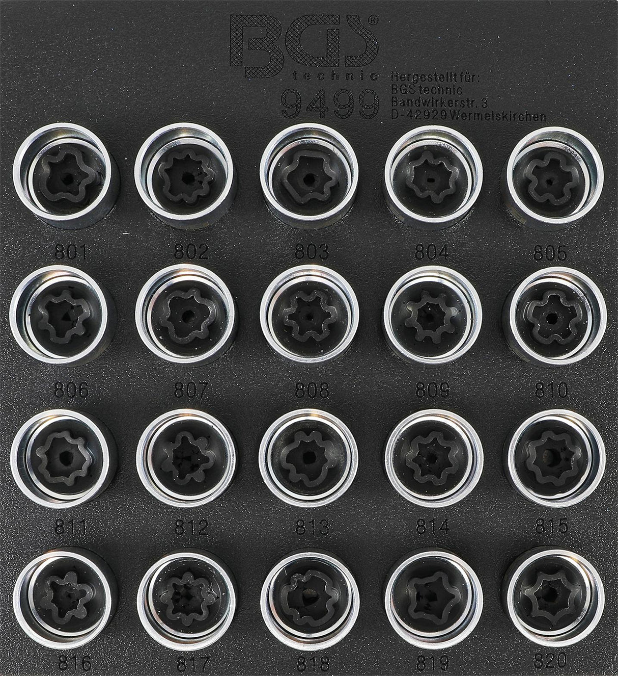 TOOL TRAY 1/6: RIM LOCK SOCKET SET FOR AUDI | 20 PCS. (9499)