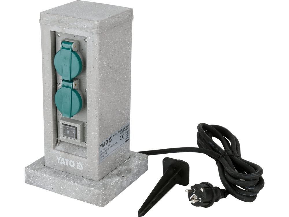 OUTDOOR SOCKET IN IMITATION STONE BOX | IP44 | 4 X 230V (YT-81273)