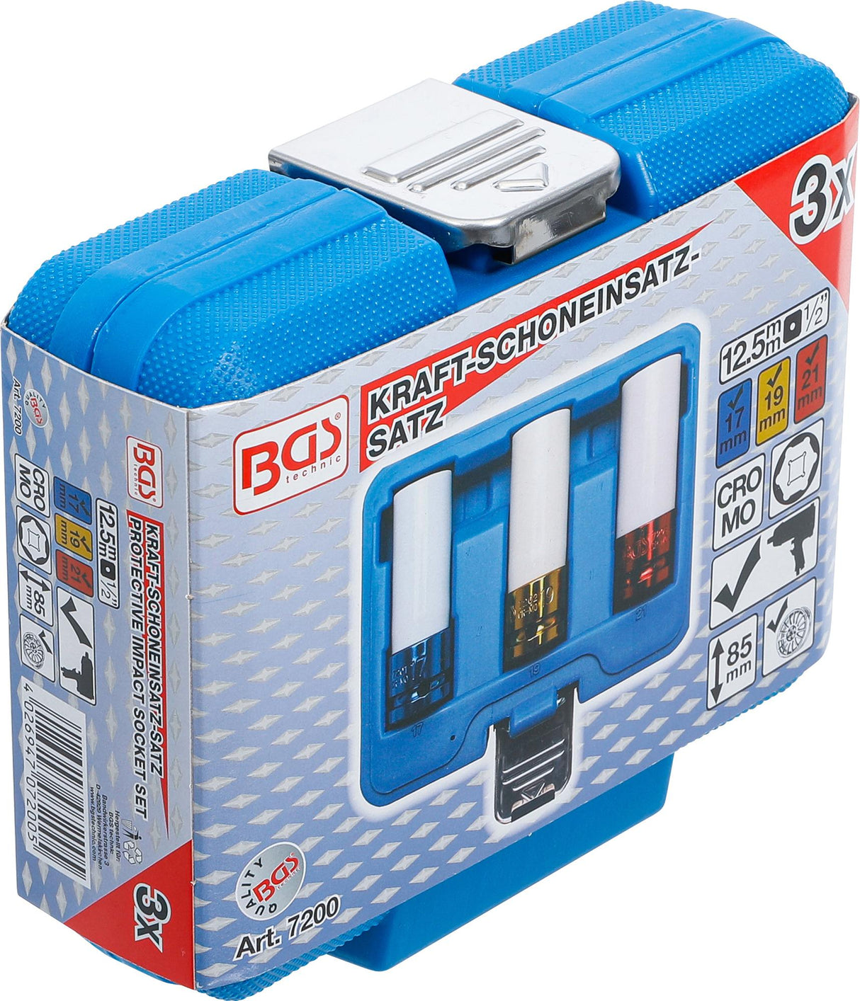 PROTECTIVE IMPACT SOCKET SET | 12.5 MM (1/2") DRIVE | 17 / 19 / 21 MM | 3 PCS. (7200)