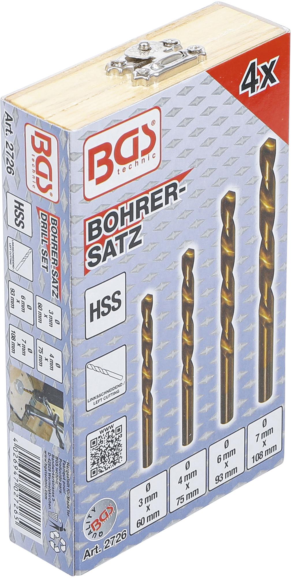 DRILL SET | HSS | LEFT CUTTING | 4 PCS. (2726)