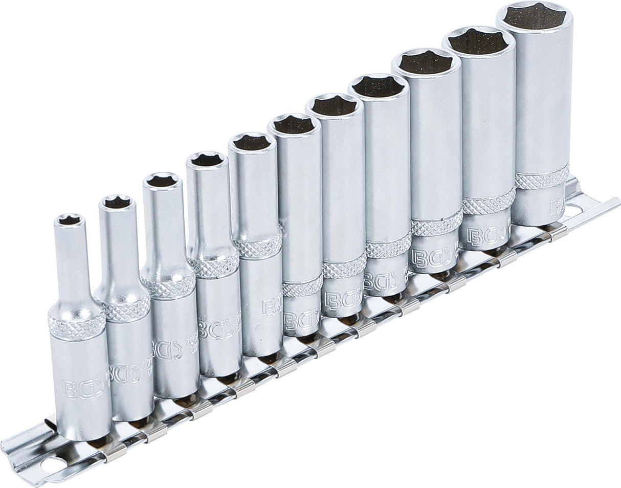 SOCKET SET, HEXAGON, DEEP | 6.3 MM (1/4") DRIVE | 4 - 13 MM | 11 PCS. (2221)