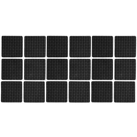 ADHESIVE PADS FOR FURNITURE BLACK 25X25MM | 18 PCS. (74896)