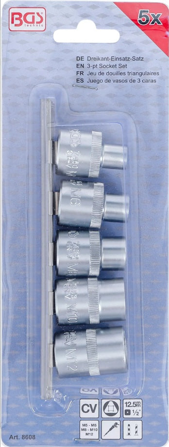 3-PT SOCKET SET | M5 - M12 (8 - 16,5 MM) | 5 PCS. (8608)