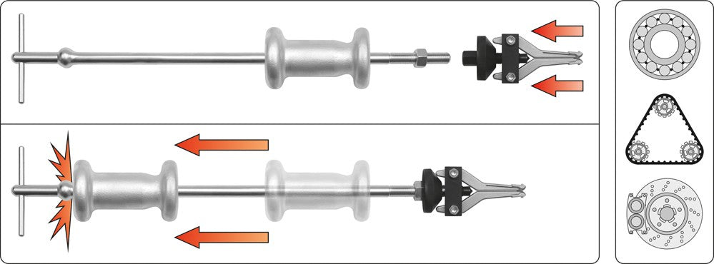 SLIDE HAMMER GEAR PULLER SET 5PCS (YT-2540)