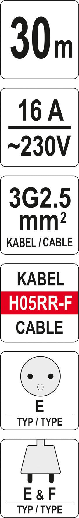 CABLE REEL 30M (YT-8106)