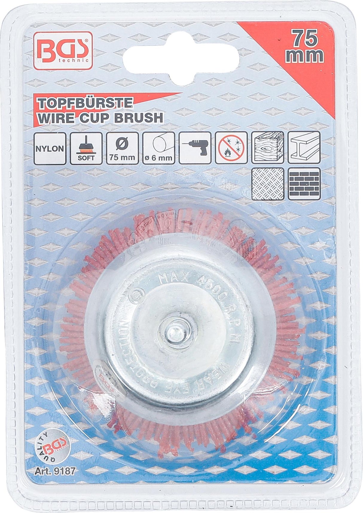 WIRE CUP BRUSH | Ø 75 MM | NYLON (9187)