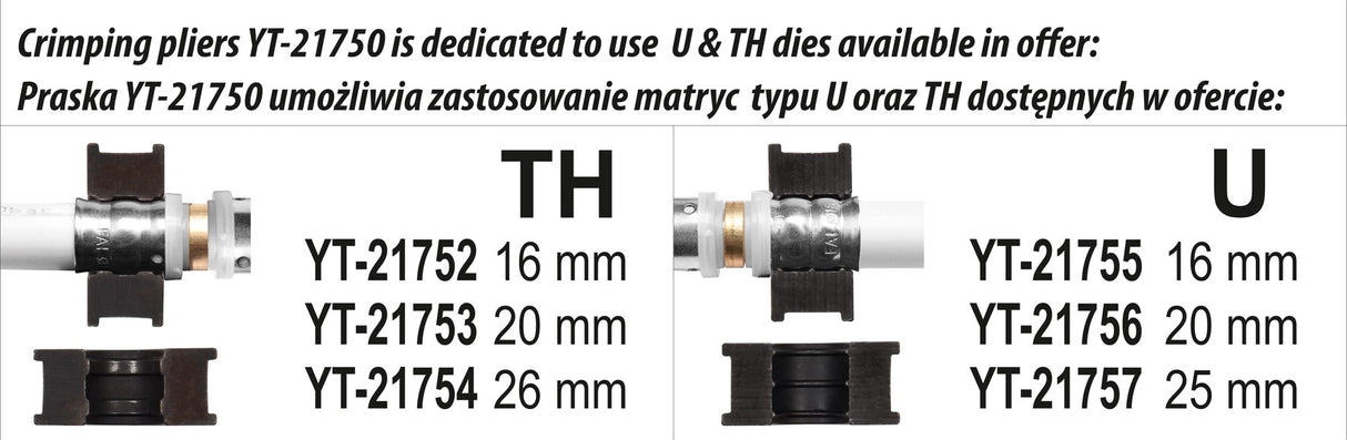 HAND PRESS TOOL FOR PEX PIPES TH16-26 (YT-21750)