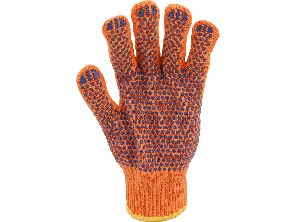 COTTON GLOVES, PVC DOTS, "SFD" (74102)