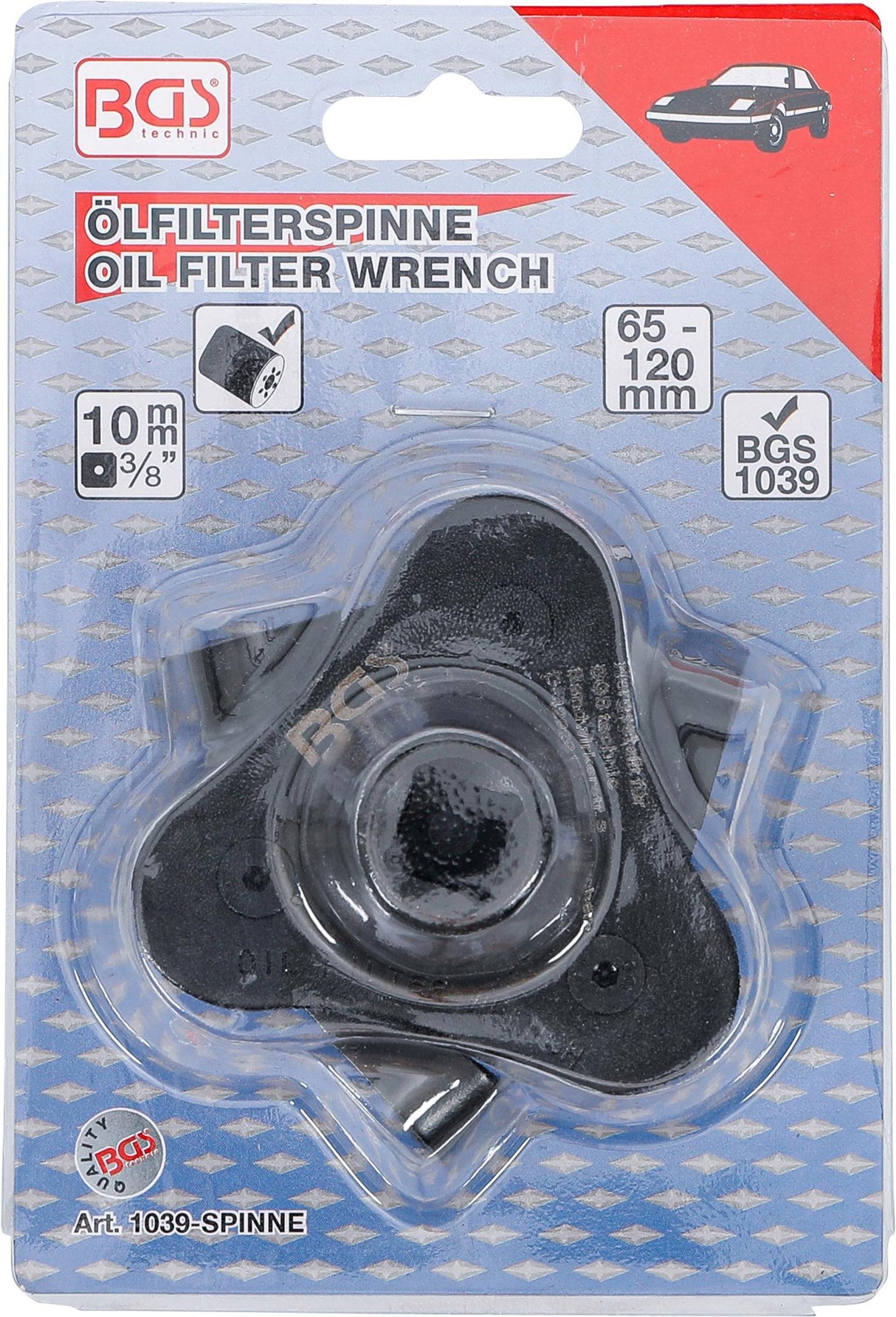 OIL FILTER WRENCH, 3-ARM | FOR OIL FILTER Ø 65 - 120 MM (1039-SPINNE)