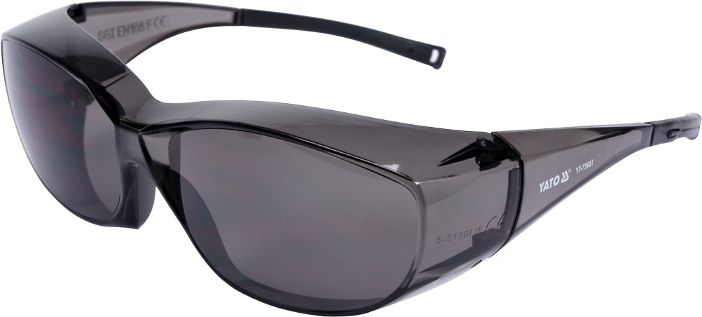 GREY SAFETY GLASSES, FIT OVER TYPE (YT-73603)