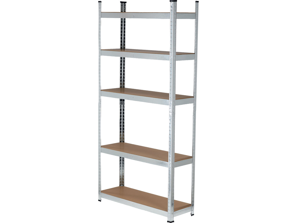 GALVANIZED STORAGE RACK | 5 SHELVES | HDF BOARDS | 180 X 90 X 30 CM (78483)