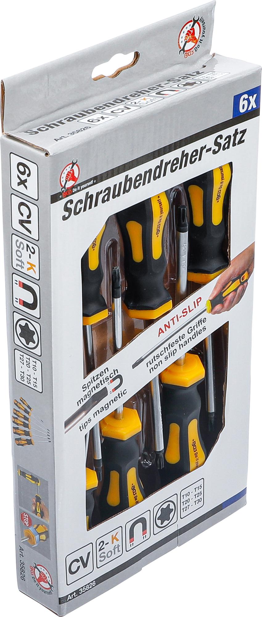 SCREWDRIVER SET | T-STAR (FOR TORX) T10 - T30 | 6 PCS. (35826)