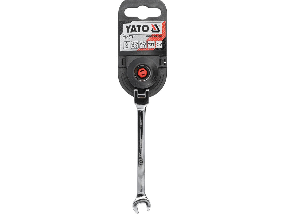 FLEX. RATCHET COMBINATION WRENCH 8MM (YT-1674)