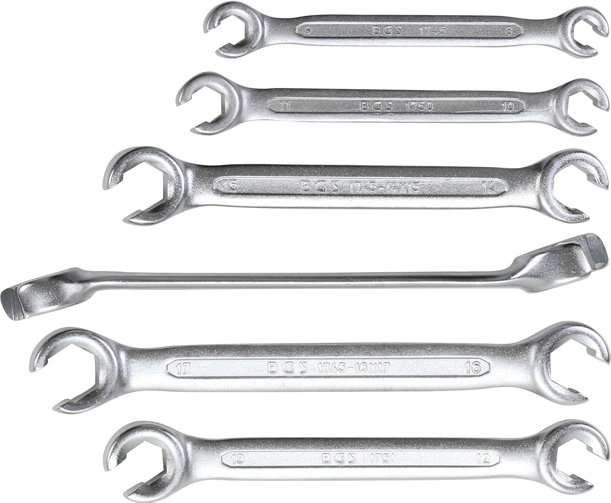 DOUBLE RING SPANNER SET, OPEN TYPE | 8 X 9 - 18 X 19 MM | 6 PCS. (1745)