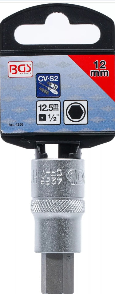 BIT SOCKET | 12.5 MM (1/2") | INTERNAL HEXAGON 12 MM (4256)