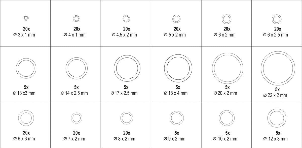 225 PCS HNBR ORINGS FOR AIR CONDITIONING (YT-068791)