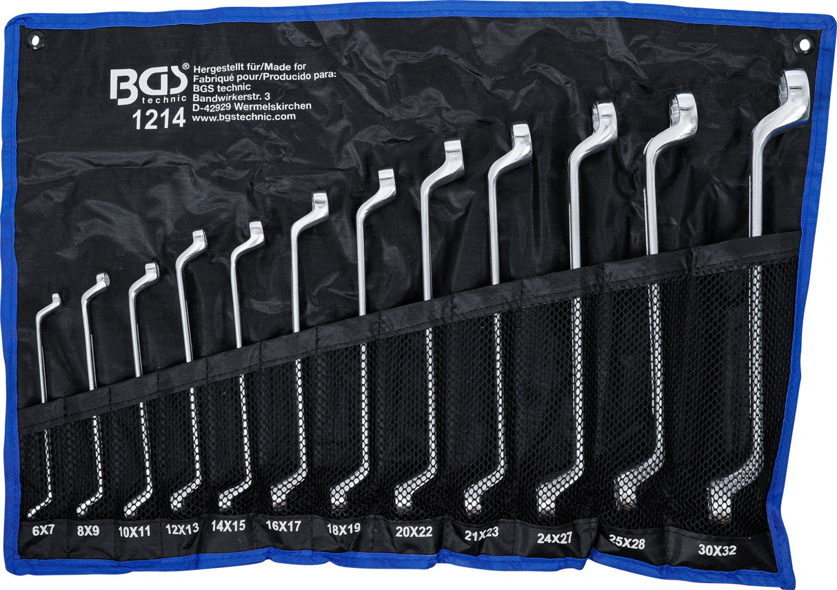 DOUBLE RING SPANNER SET | OFFSET | 6 X 7 - 30 X 32 MM | 12 PCS. (1214)