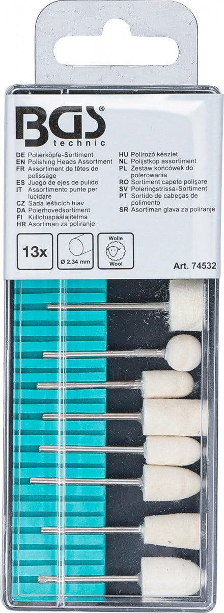 POLISHING HEADS ASSORTMENT | 13 PCS. (74532)