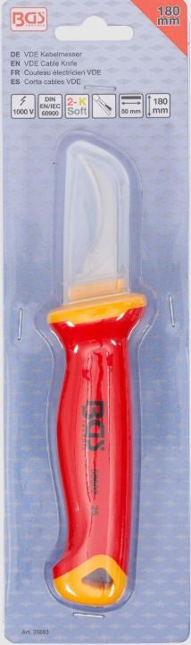 VDE CABLE KNIFE | HOOK BLADE | 180 MM (35893)