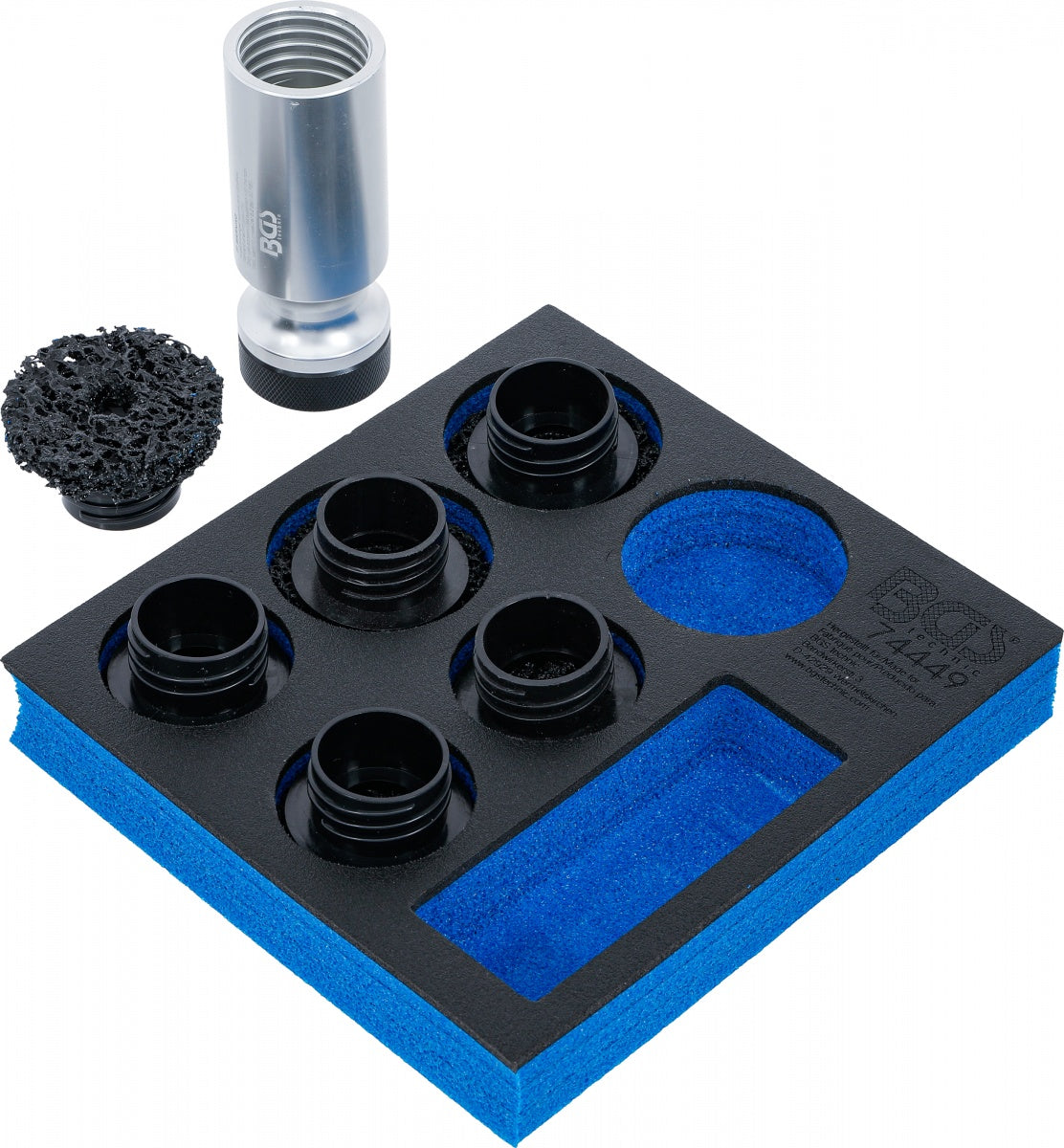 TOOL TRAY 1/6: WHEEL HUB GRINDER SET | FOR STUD BOLTS AND WHEEL NUT BOLTS | 7 PCS. (74449B)