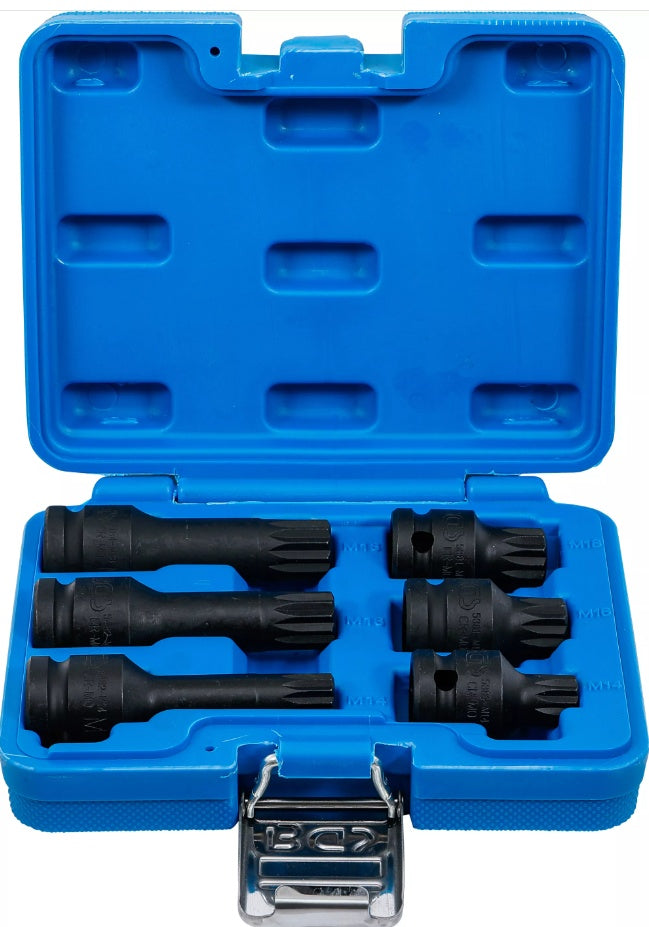 IMPACT BIT SOCKET SET | 12.5 MM (1/2") DRIVE | SPLINE (FOR XZN) M14 - M18 | 6 PCS. (5380)