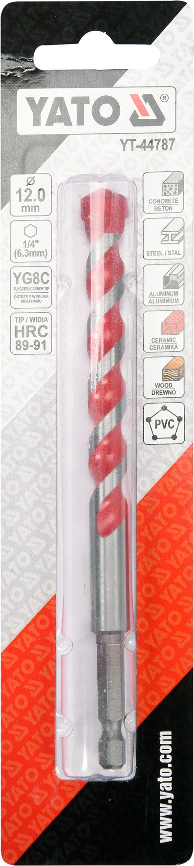 UNIVERSAL DRILL WITH HEX SHANK 12,0MM (YT-44787)