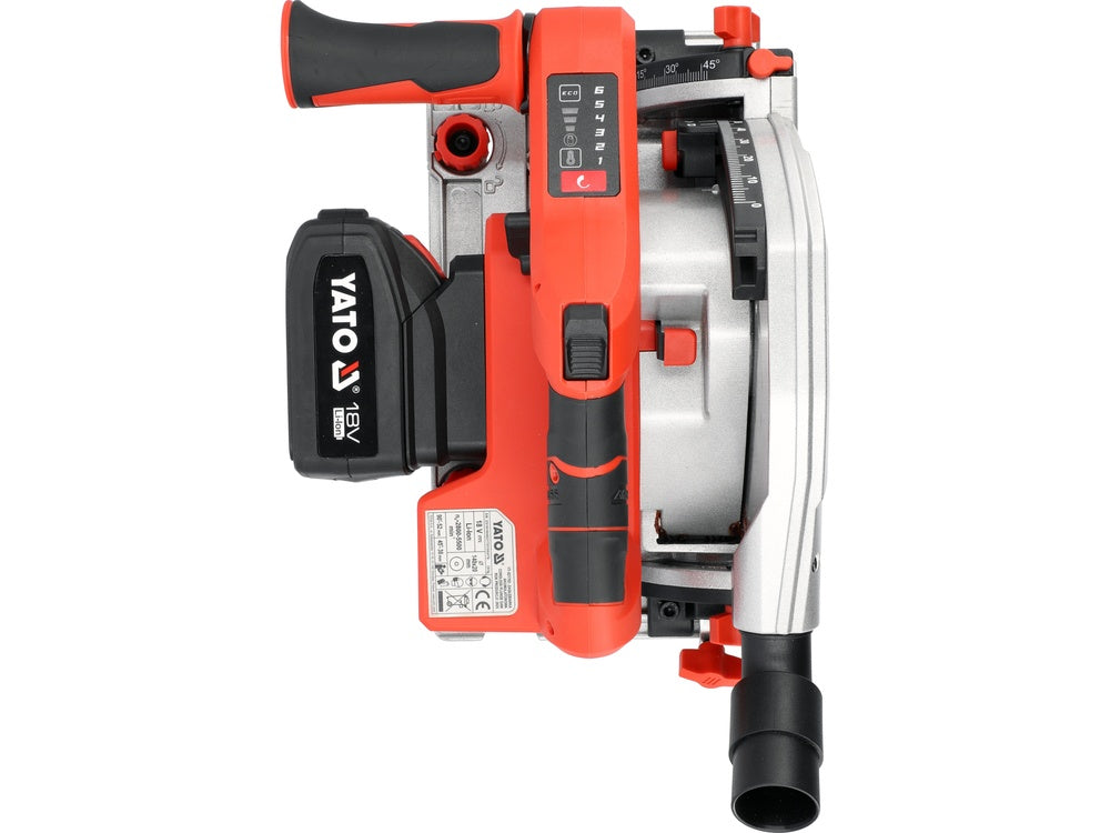 CORDLESS PLUNGE SAW | 140 MM | 52 (90˚) 38 (45˚) MM | 18V | 4 AH (YT-821701)