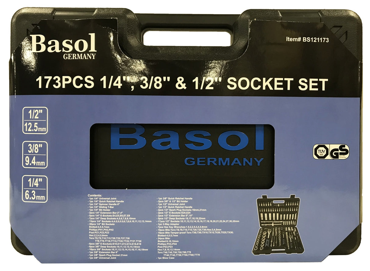TOOL SET | 6.3 MM (1/4") / 10 MM (3/8") / 12.5 MM (1/2") | 173 PCS. (BS121173)