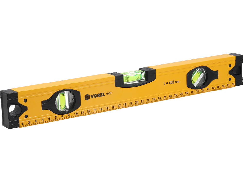 ALUMINIUM SPIRIT LEVEL | 400 MM | 3 VIALS (16431)