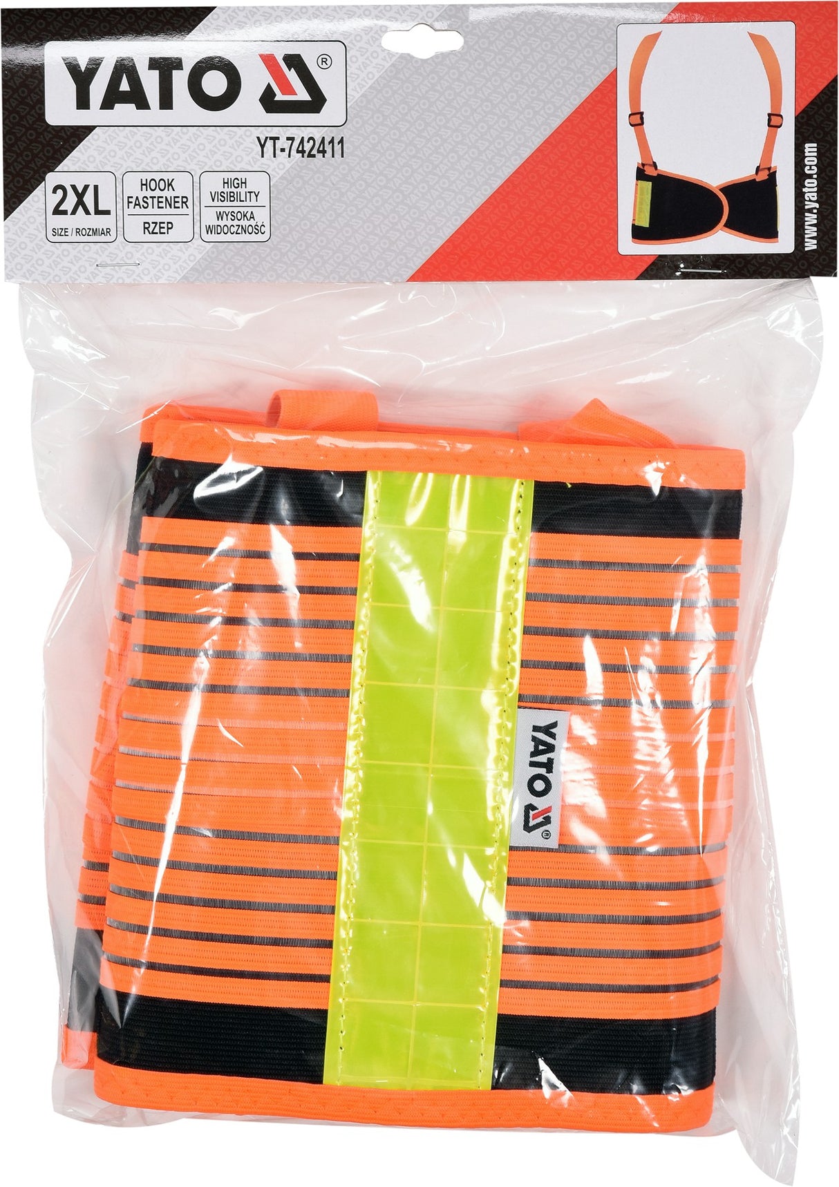 HIGH VISIBILITY BACK SUPPORT BELT,ORANGE (YT-742411)