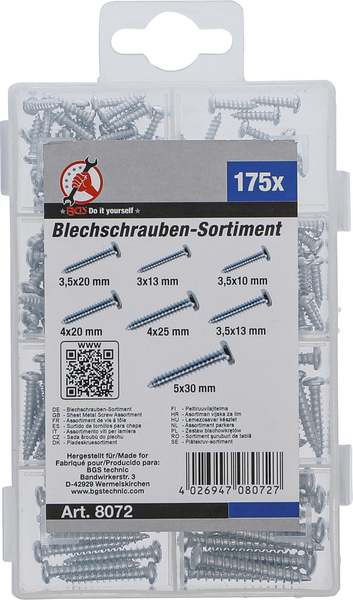 SHEET METAL SCREW ASSORTMENT | 175 PCS. (8072)
