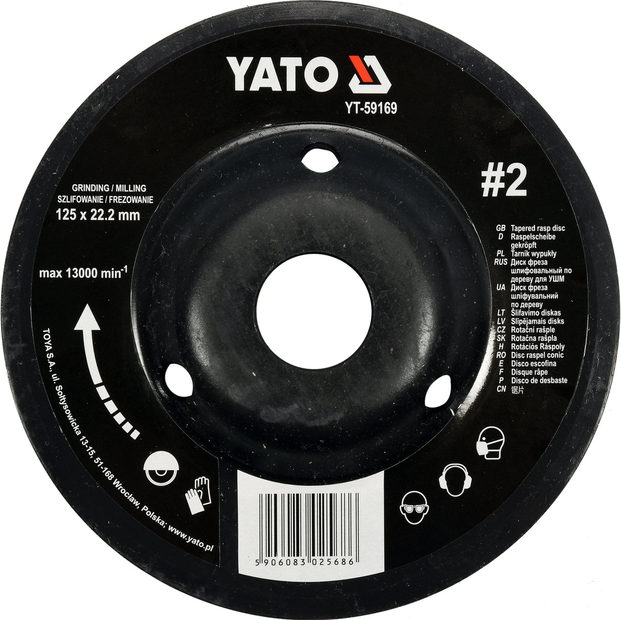 TAPERED RASP DISC 125MM NO2 (YT-59169)