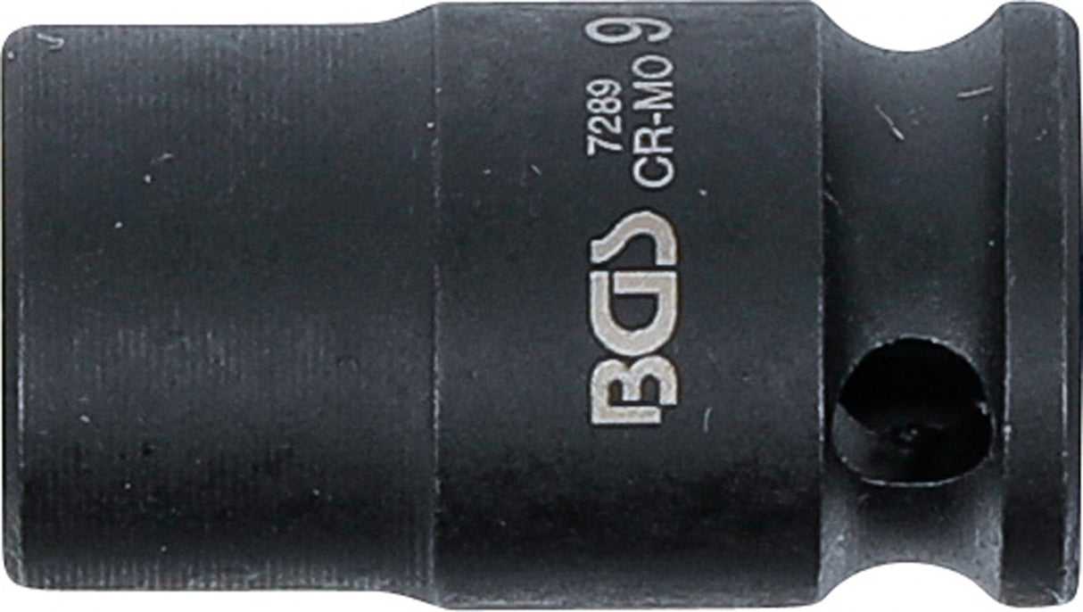 IMPACT SOCKET, HEXAGON | 6.3 MM (1/4") DRIVE | 9 MM (7289)