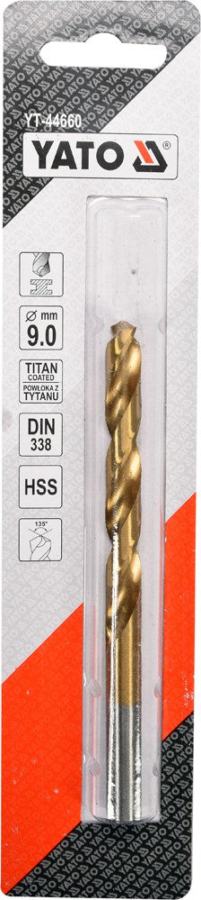 TWIST DRILL BIT HSS-TIN 9 MM (YT-44660)