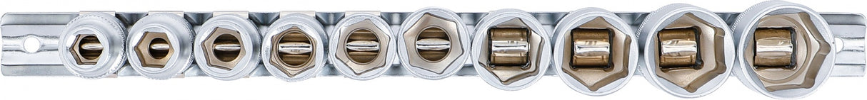 SOCKET SET, HEXAGON | 12.5 MM (1/2") DRIVE | INCH SIZES | 10 PCS. (9113)