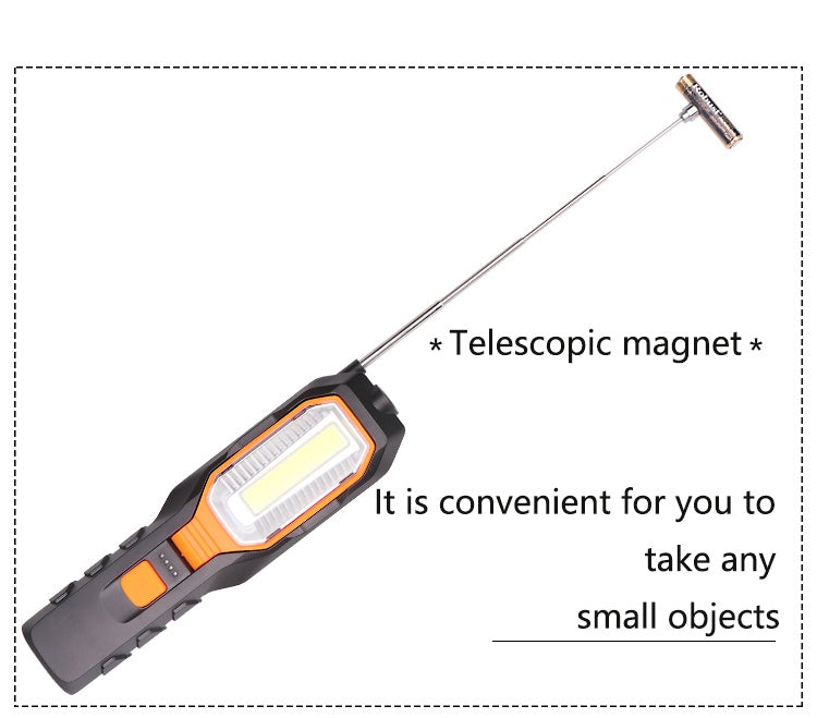 WORK LAMP RECHARGEABLE | 5W COB LED | USB | 280+80 LM | WITH MAGNETIC GRABBER (YD-6302B)