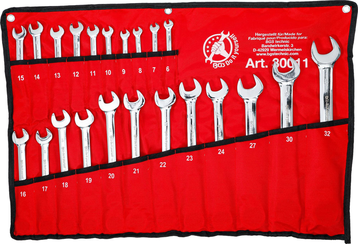 RATCHET COMBINATION WRENCH SET | FLEXIBLE HEADS | 6 - 32 MM | 22 PCS. (30011)