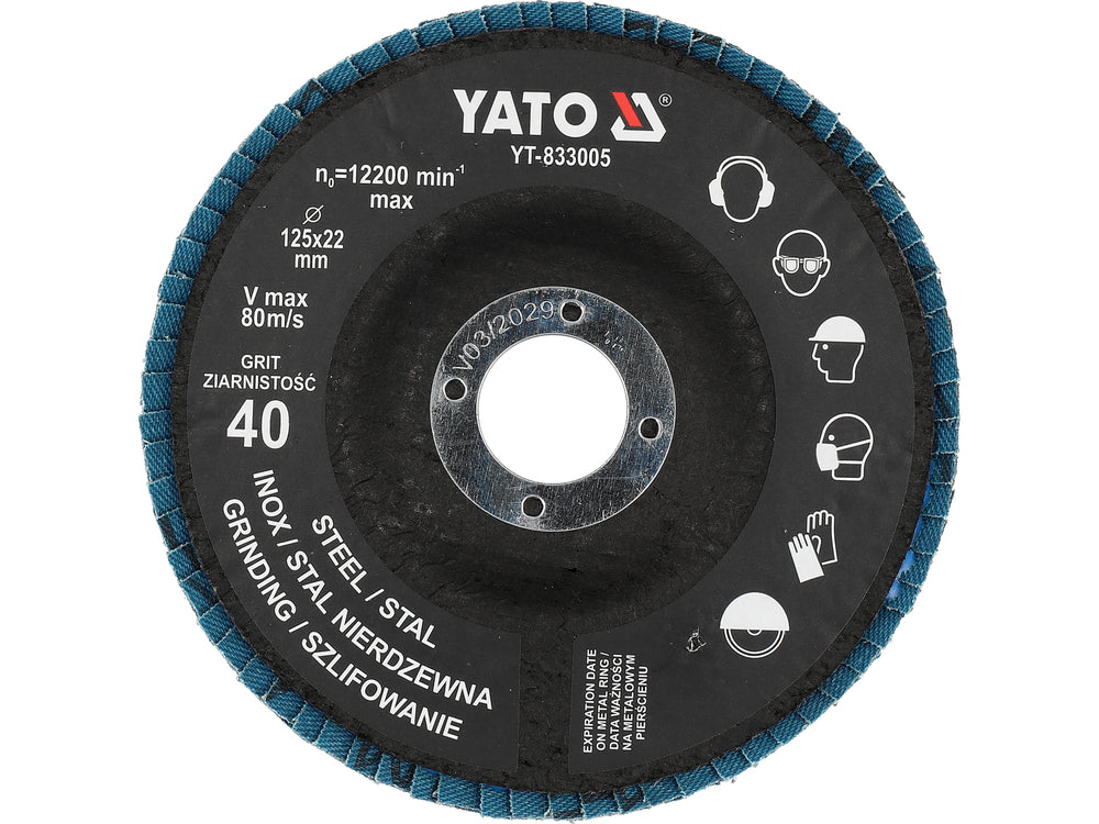 FLAP DISC | 125 MM X 22 | P40 (YT-833005)
