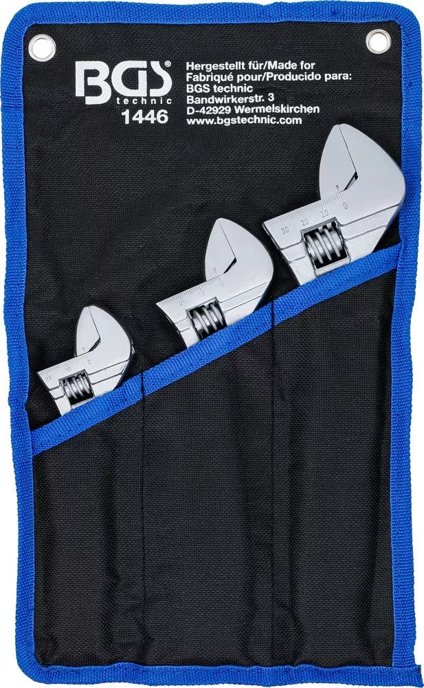 ADJUSTABLE WRENCH WITH SOFT RUBBER HANDLE | 3 PCS. (1446)