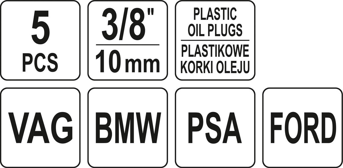 PLASTIC OIL PLUG DRIVER SET 5PCS (YT-05980)