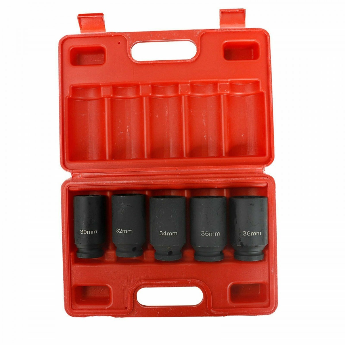 LONG IMPACT SOCKET SET | 12-POINT | 30 - 36 MM | 5 PCS. (H1552)
