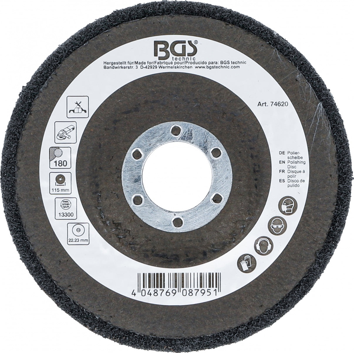 POLISHING DISC | SILICON CARBIDE | Ø 115 MM | GRAIN SIZE 180 (74620)