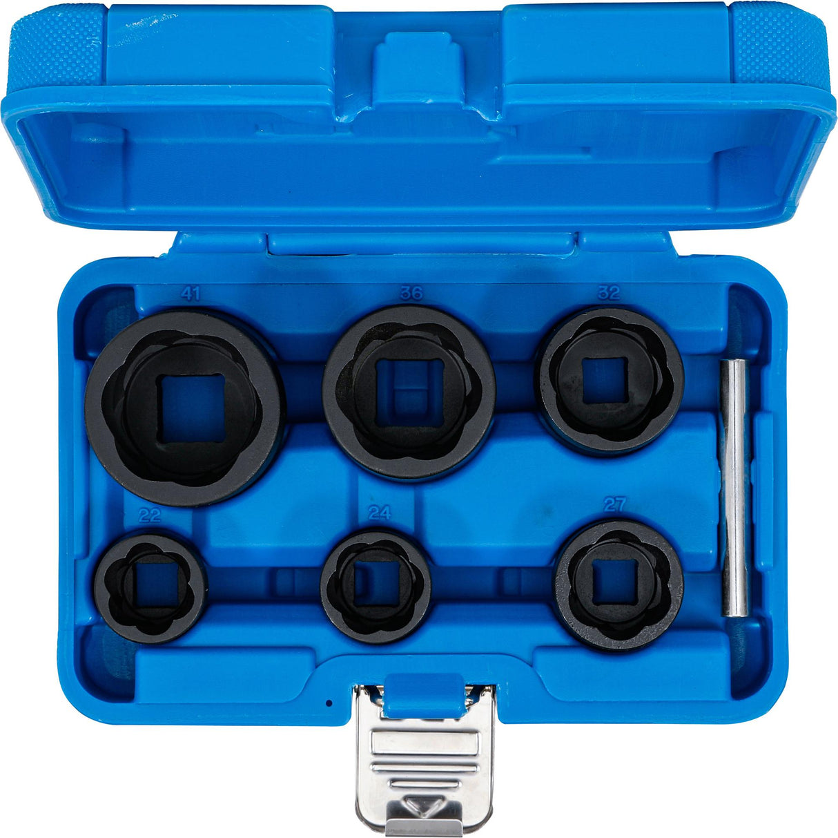 TWIST SOCKET SET (SPIRAL PROFILE) / SCREW EXTRACTOR | 12.5 MM (1/2") + 20 MM (3/4") DRIVE | 22 - 41 MM | 6 PCS. (5268)