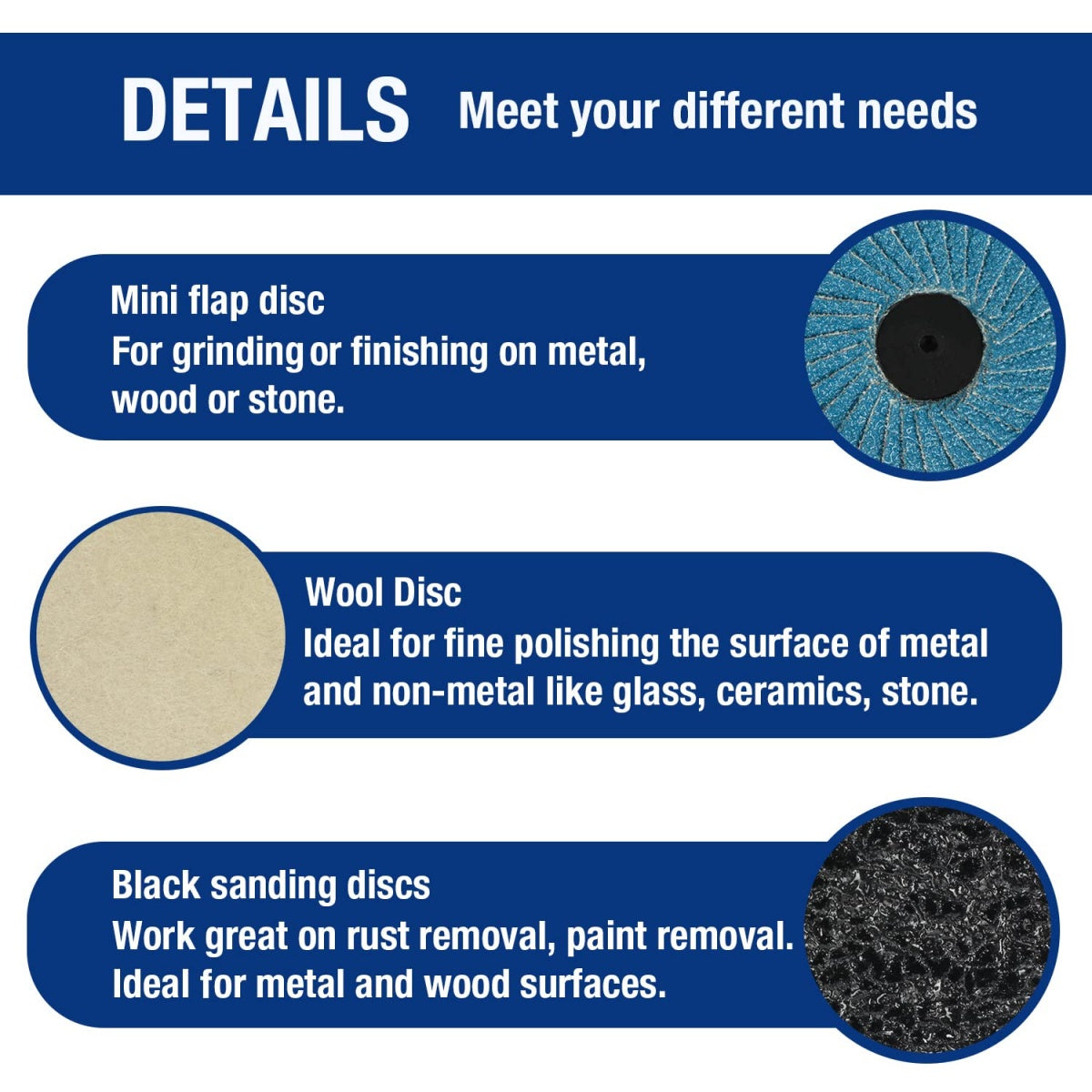 SANDING PADS / ABRASIVE BIT SET | Ø 50 MM | 101 PCS. (SD101Q)